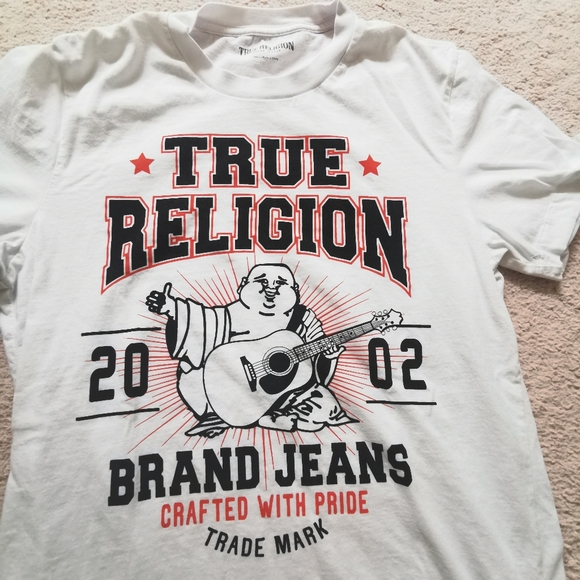 3/25 TRUE RELIGION BUDDHA GRAPHIC T-SHIRT WHITE - Picture 5 of 10